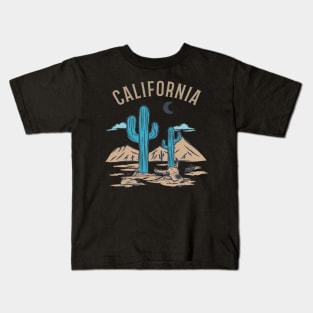 California State, Cactus Desert, Clouds and Moon Kids T-Shirt